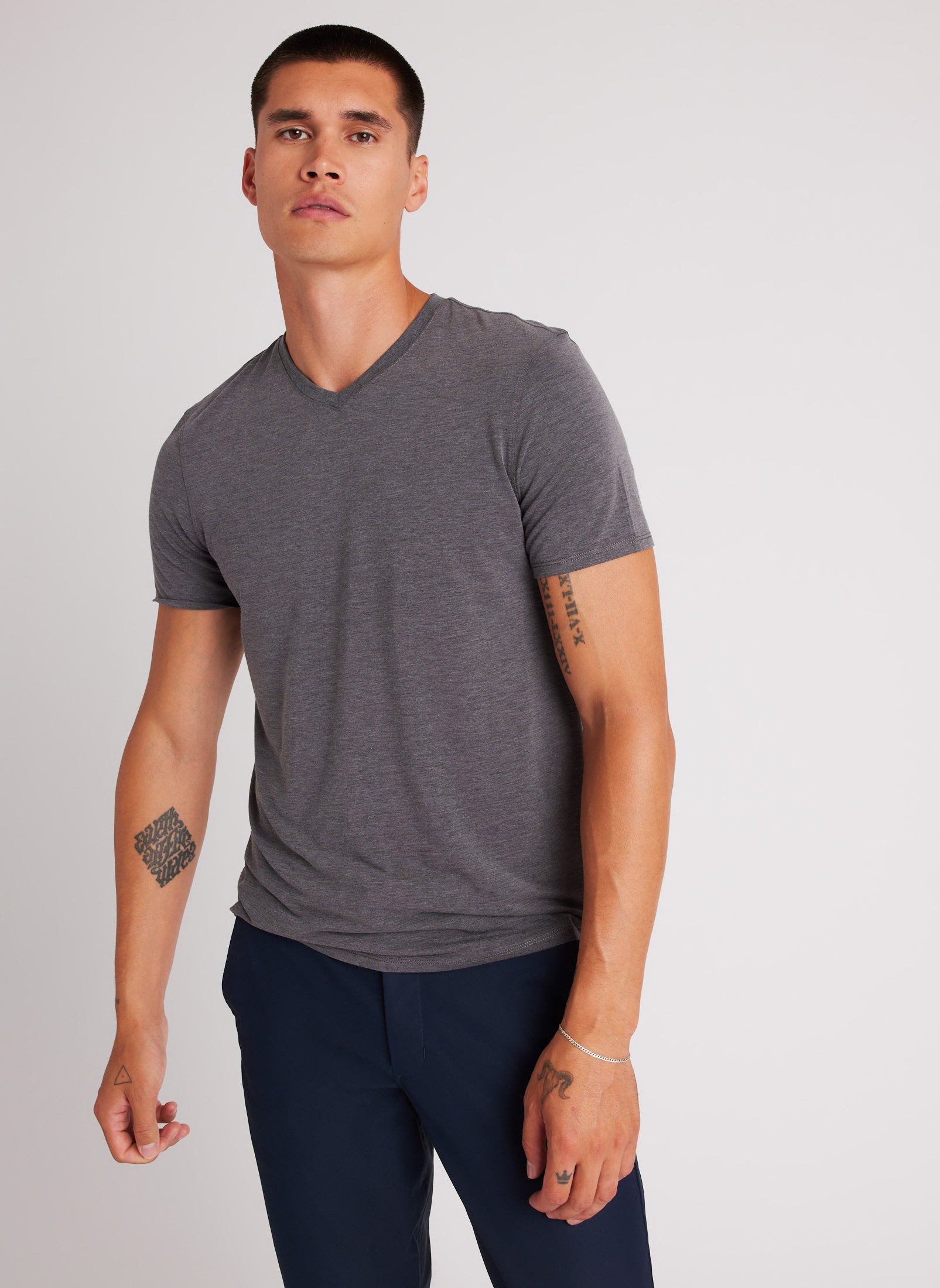 Ace V-Neck 3 Pack Tees ?? || Black/Heather Charcoal/Dark Navy