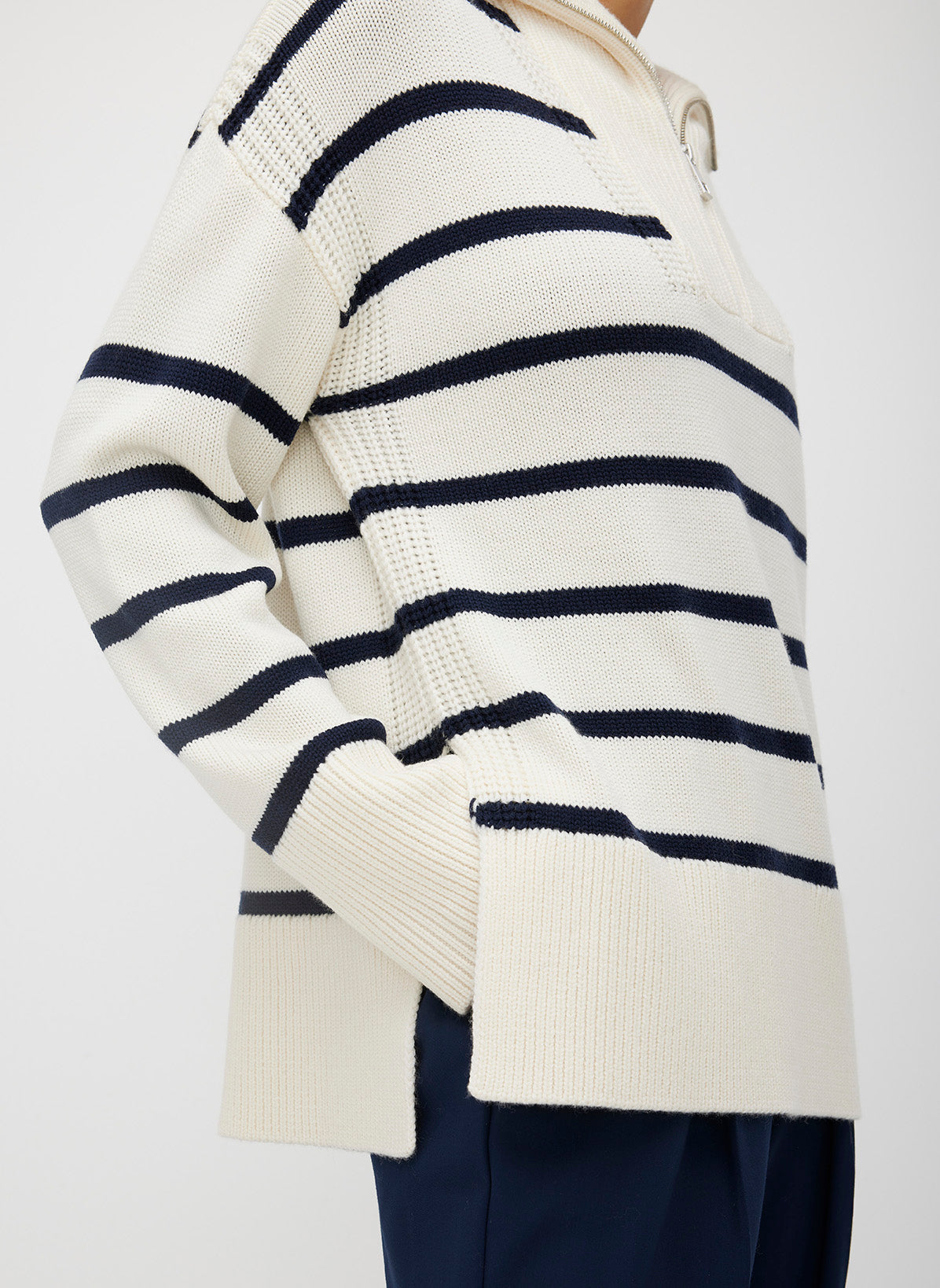 Apres 1/4 Zip Merino Sweater Striped