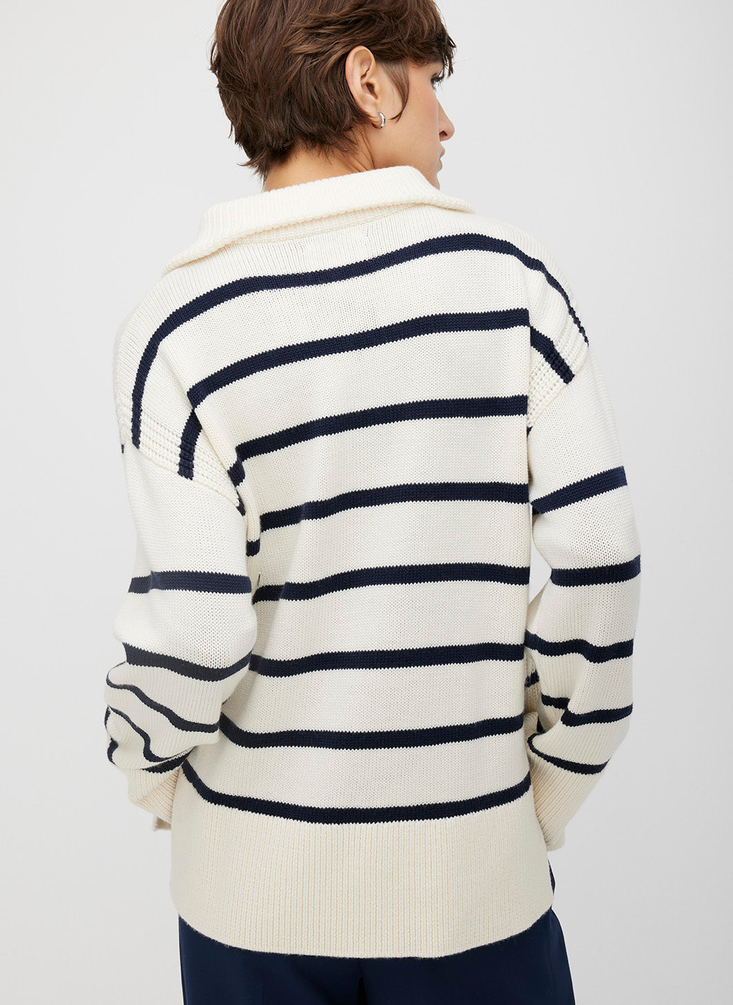 Apres 1/4 Zip Merino Sweater Striped