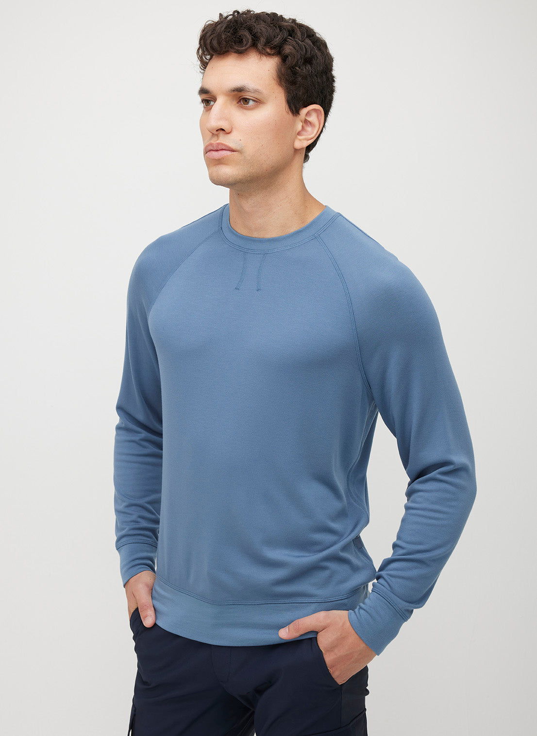 Brushed Long Sleeve Crewneck Tee