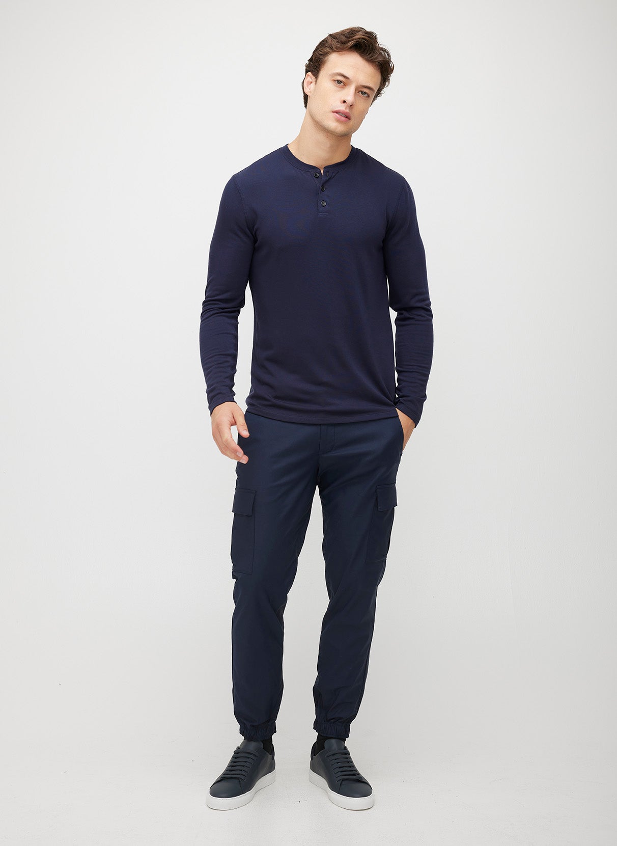 Brushed Long Sleeve Henley