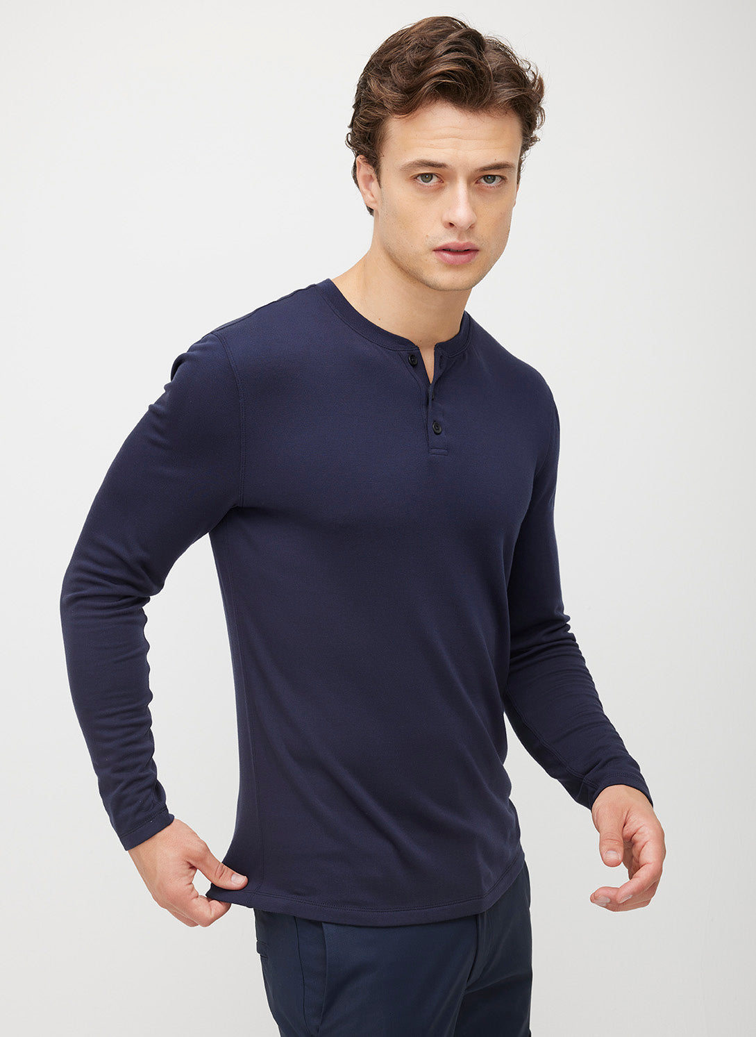 Brushed Long Sleeve Henley