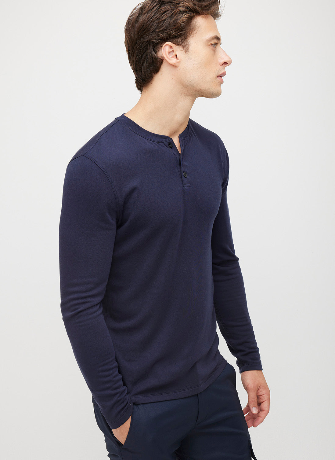 Brushed Long Sleeve Henley