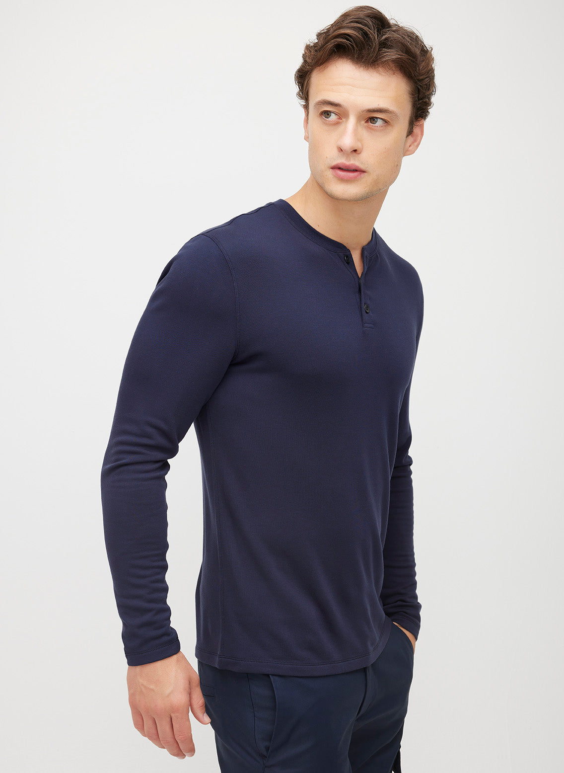 Brushed Long Sleeve Henley