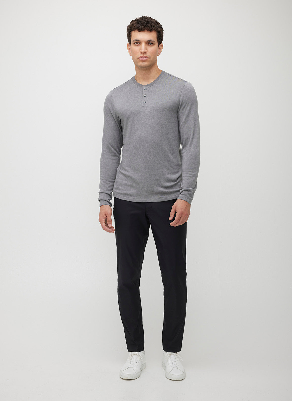 Brushed Long Sleeve Henley