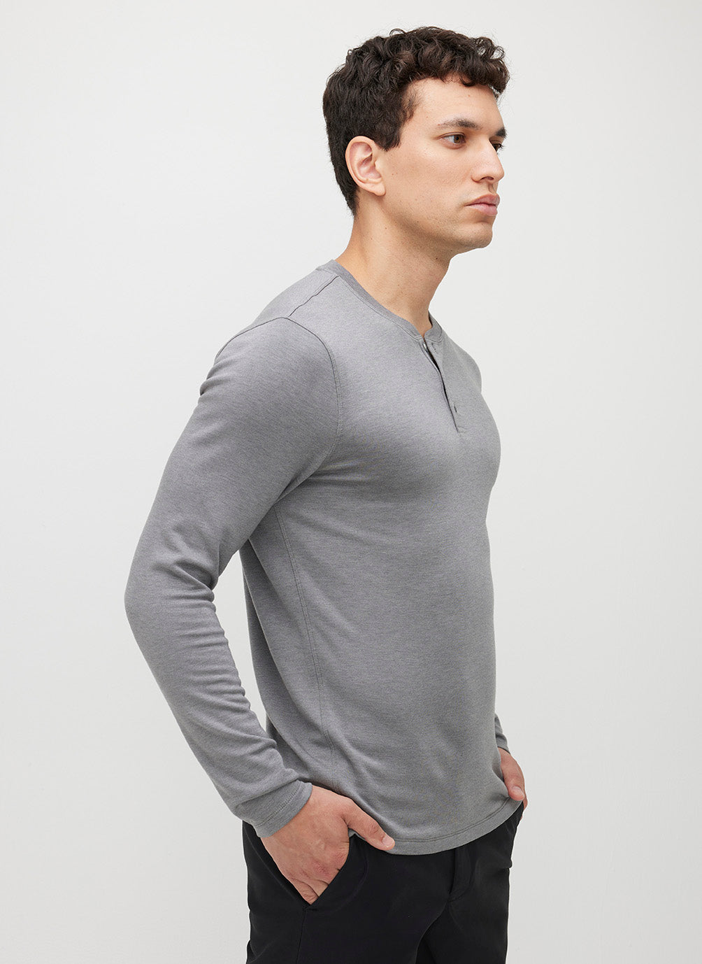 Brushed Long Sleeve Henley