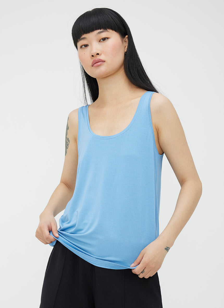 Charlotte Scoop Neck Tank ?? | S || Cool Blue