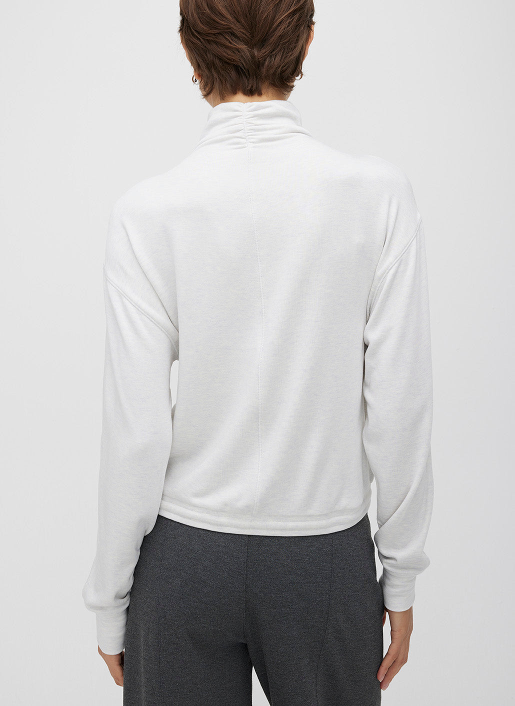 Cropped Funnel Neck Pullover