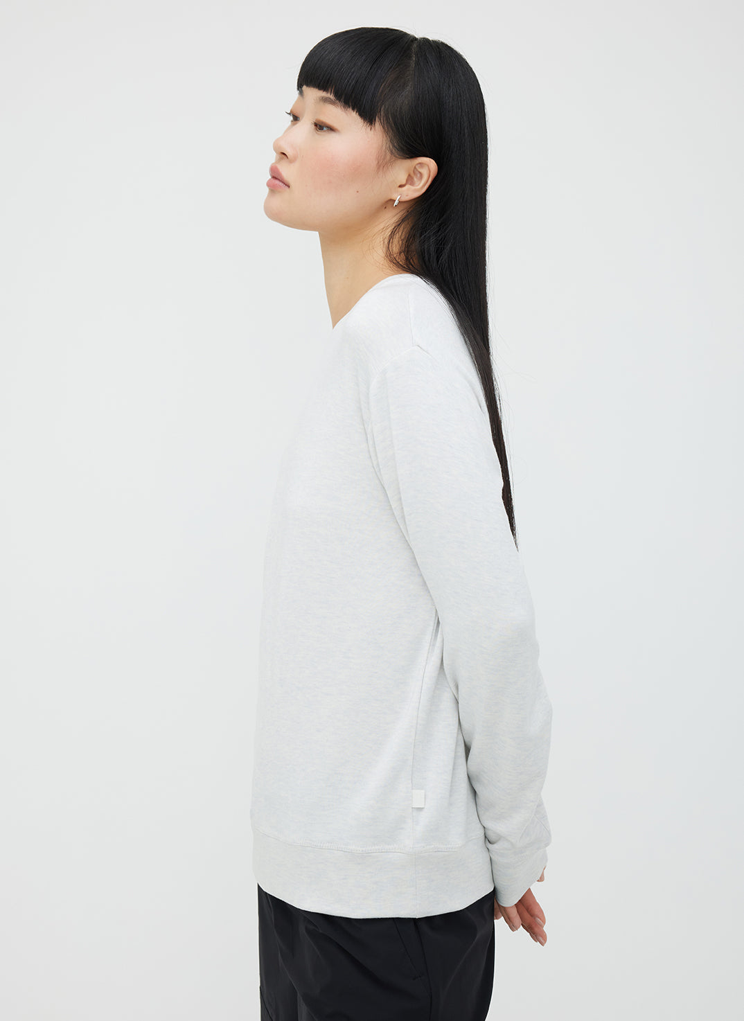 Devon Long Sleeve Pullover ?? | S || White Melange 