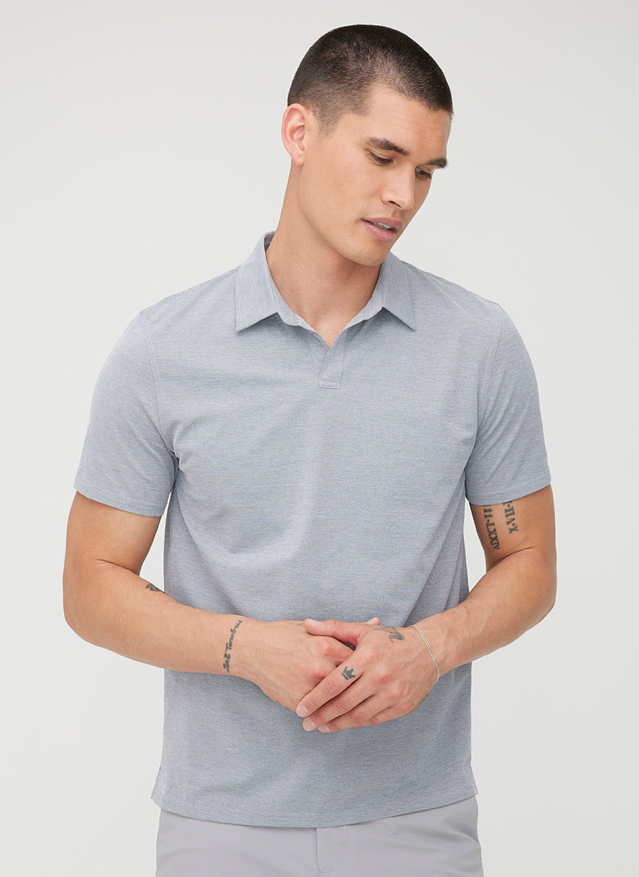 City Tech Short Sleeve Polo ?? || Steel Chambray