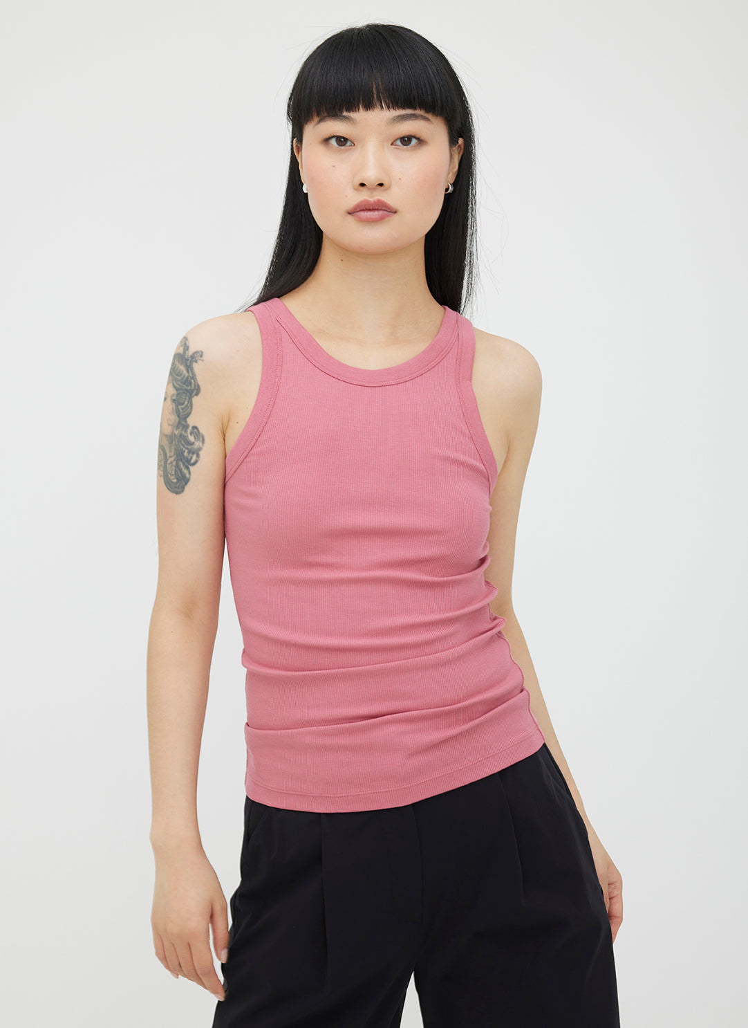 Cyprus High Neck Rib Tank ?? | S || Raspberry