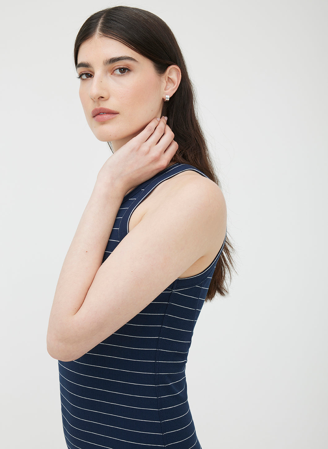 Cyprus Market Dress ?? | S || Navy/Bright White Stripe