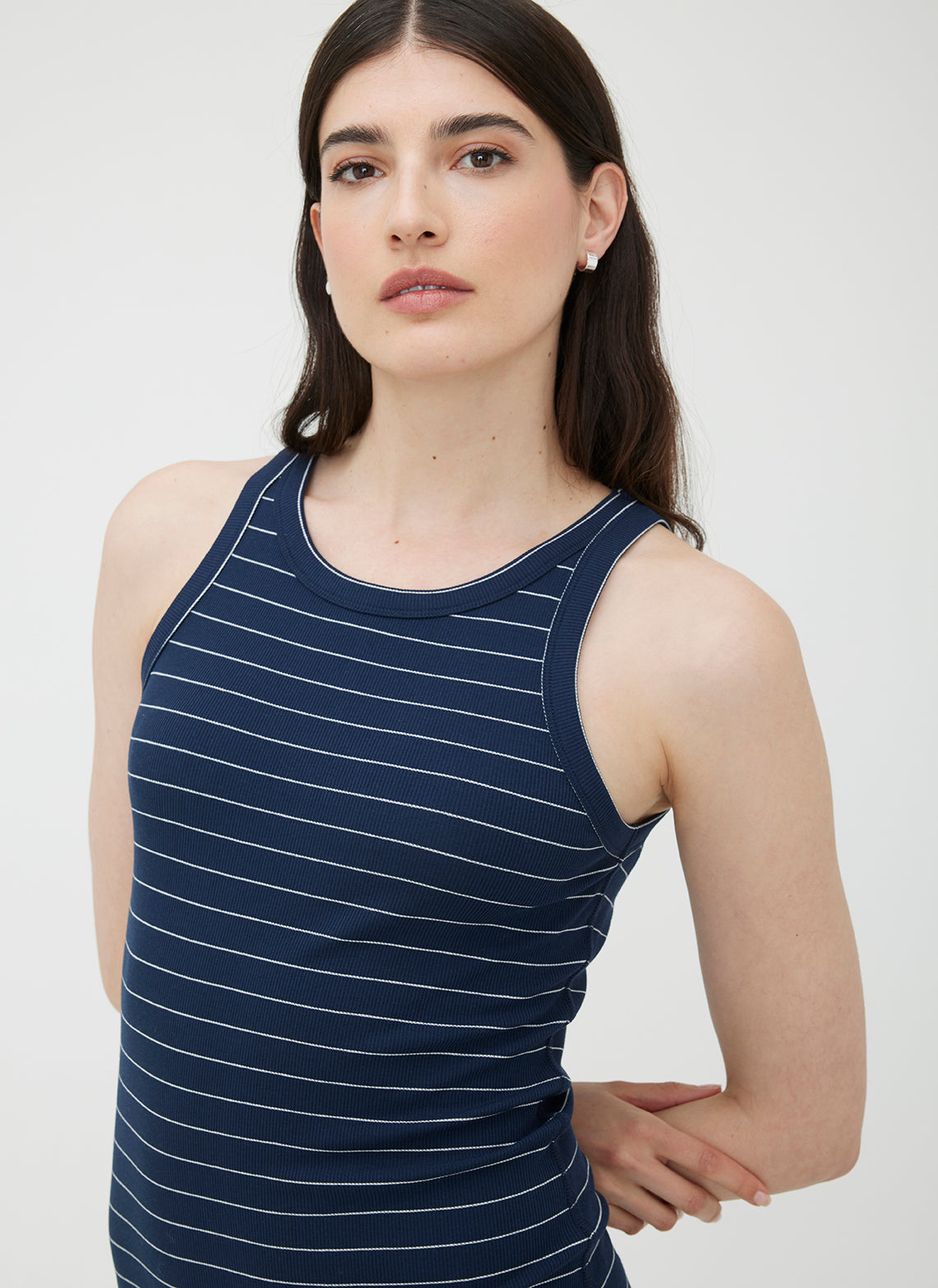 Cyprus Market Dress ?? | S || Navy/Bright White Stripe