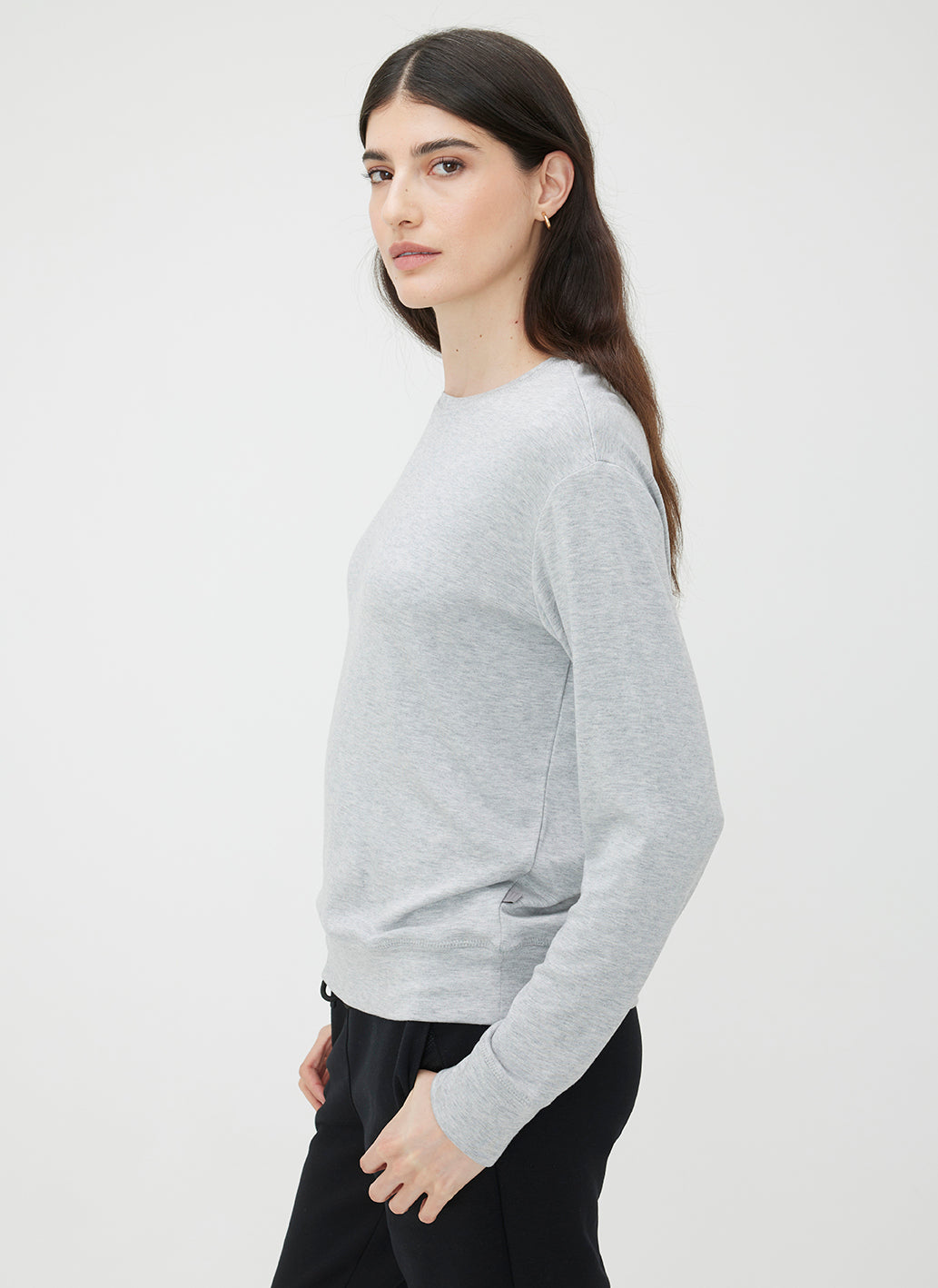 Devon Long Sleeve Pullover ?? | S || Light Grey Melange 