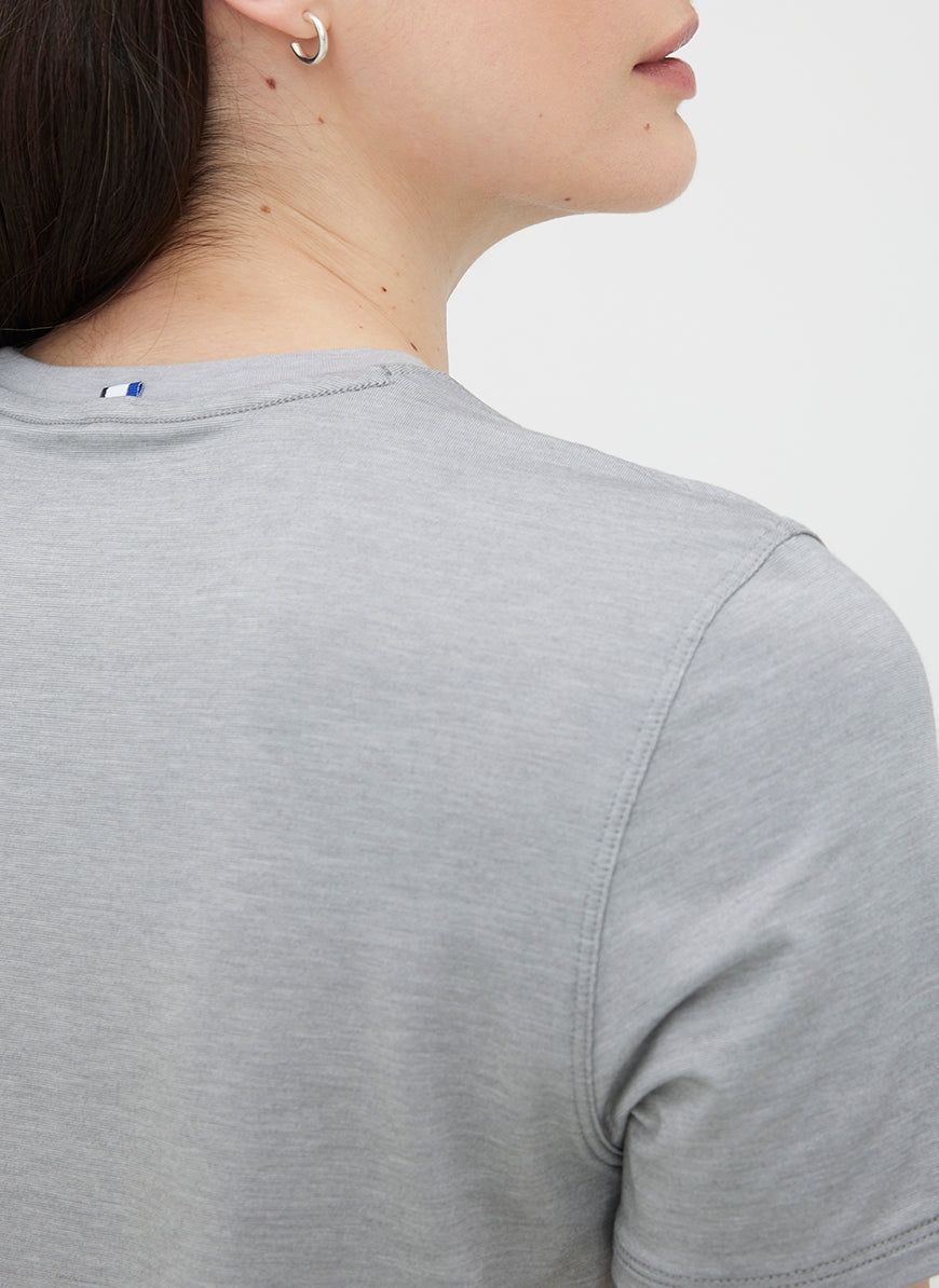 Kit Crewneck Tech Tee ?? S || Light Grey Melange