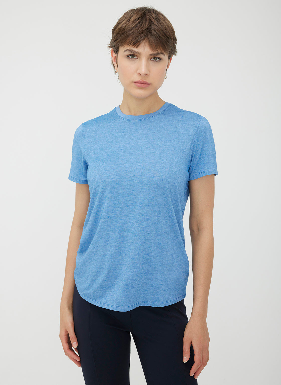 Kit Crewneck Tech Tee ?? S || Mid Blue Melange