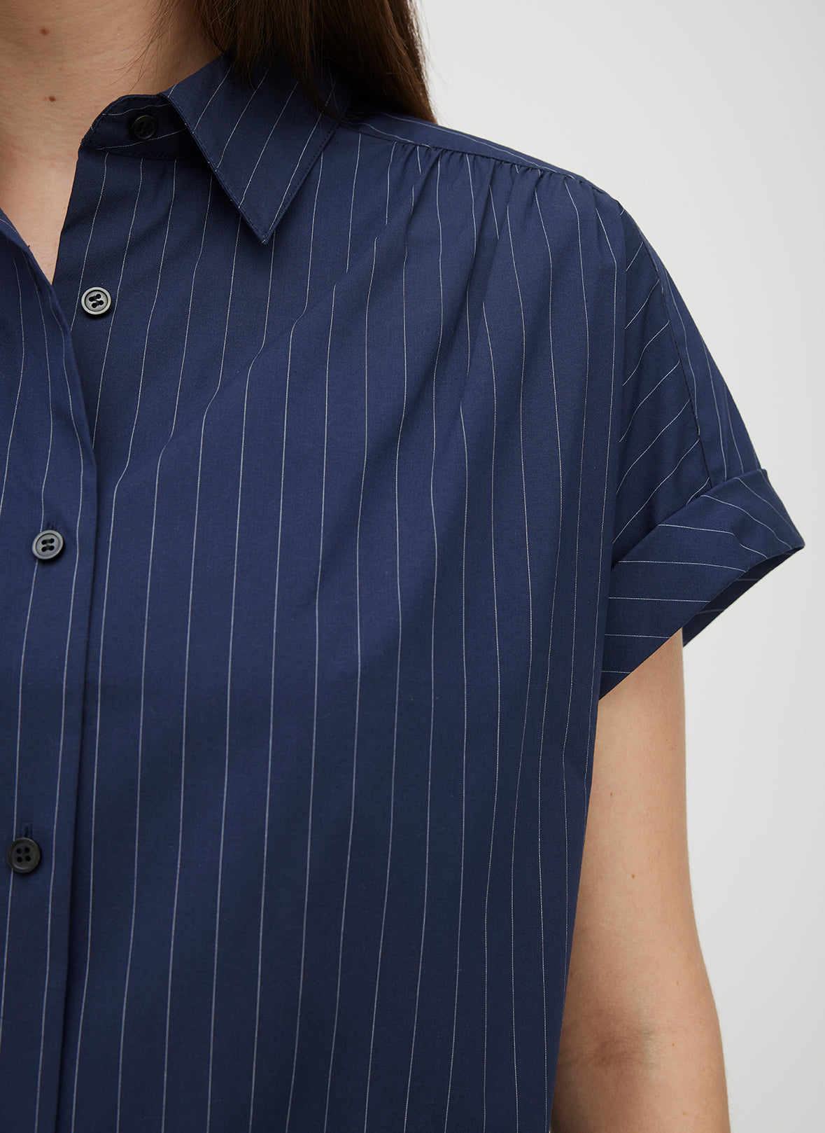 Marbella Short Sleeve Shirt ?? | S || Navy/Bright White Stripe