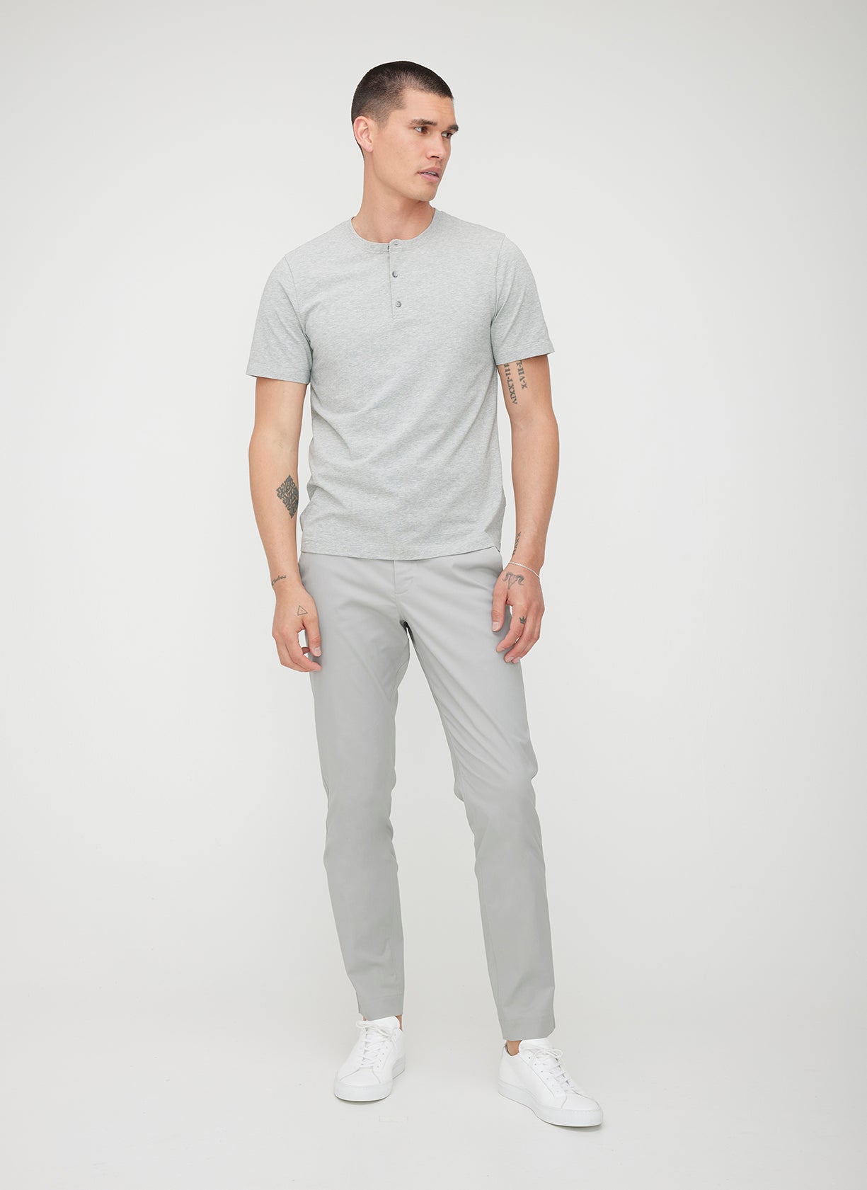 Stanton Henley Tee ?? | M || Light Grey Melange