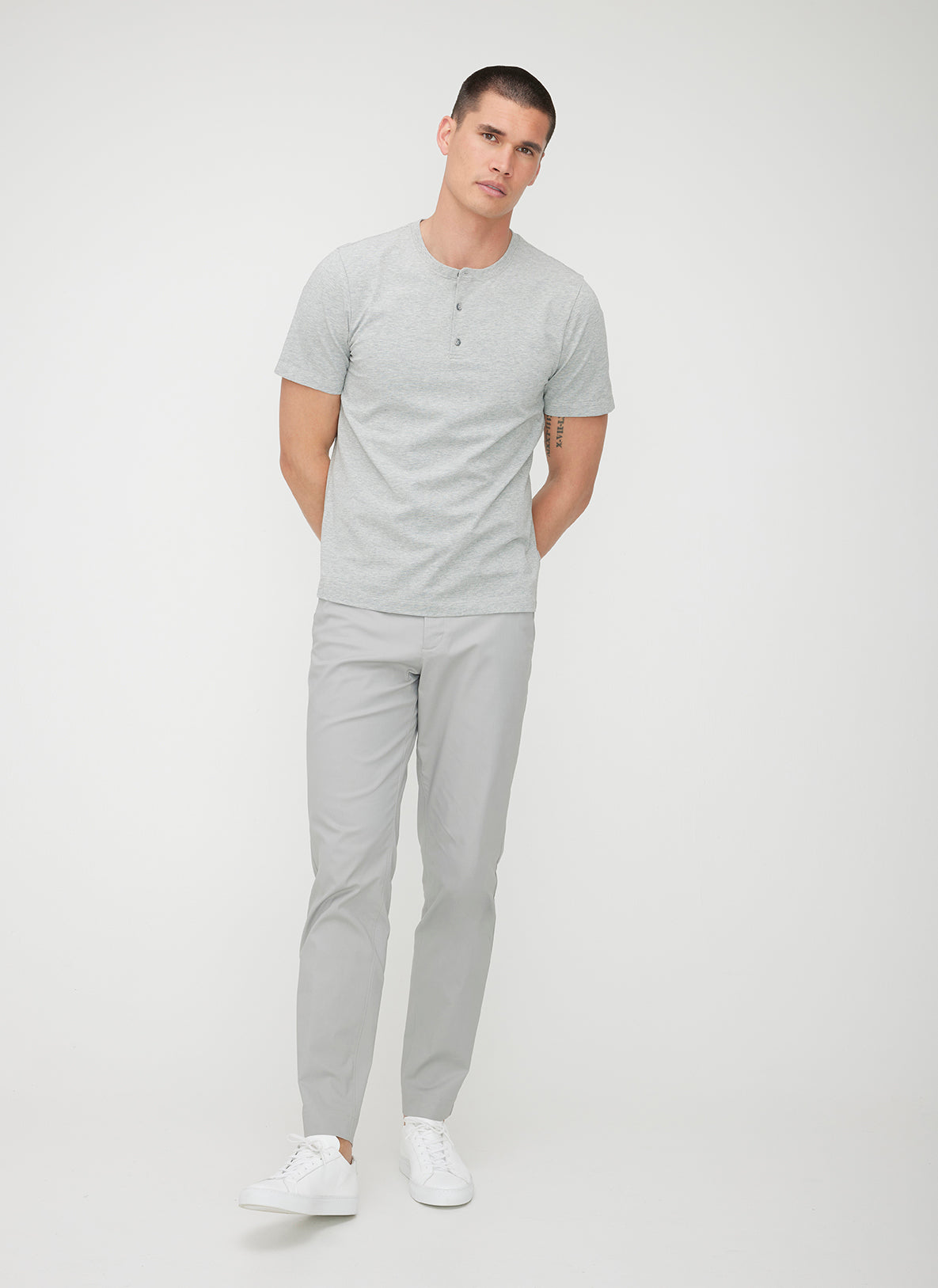 Stanton Henley Tee ?? | M || Light Grey Melange