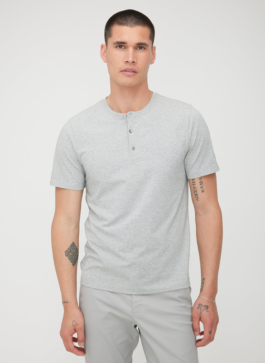 Stanton Henley Tee ?? | M || Light Grey Melange