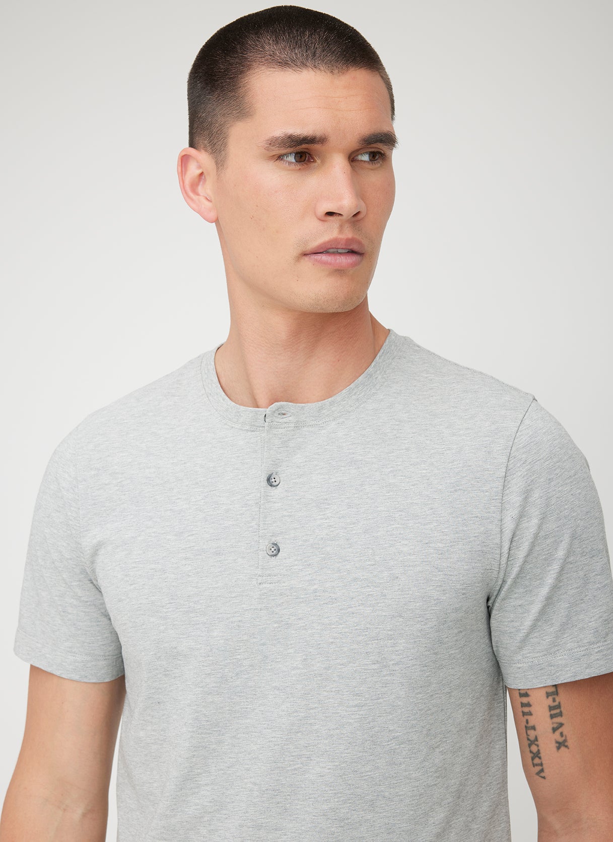 Stanton Henley Tee ?? | M || Light Grey Melange