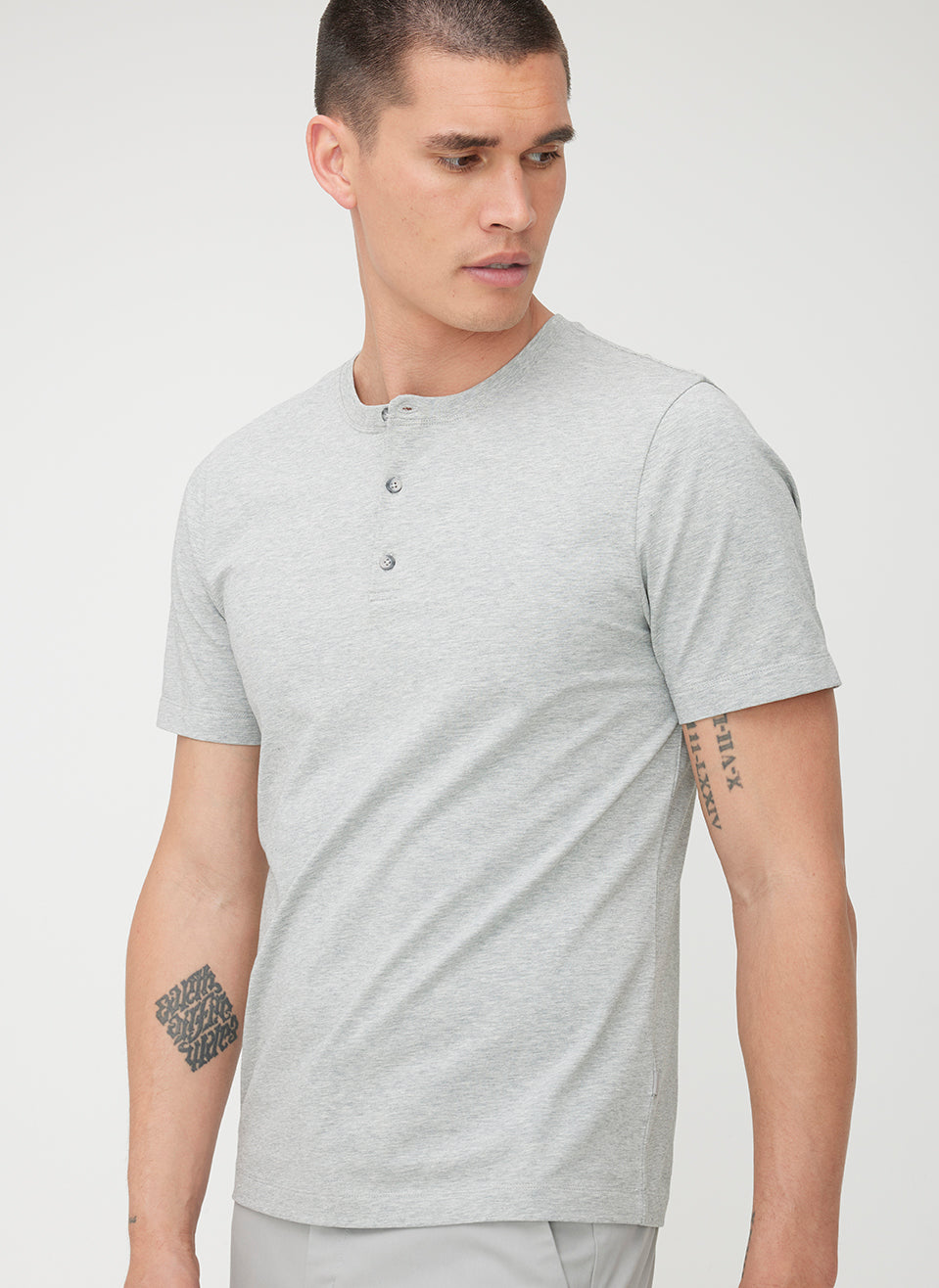 Stanton Henley Tee ?? | M || Light Grey Melange