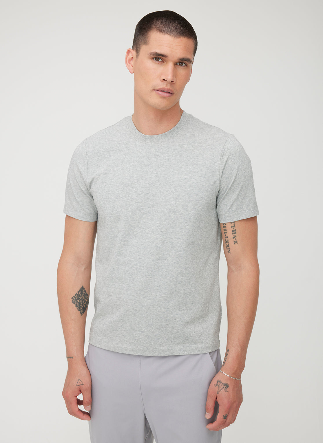 Stanton Short Sleeve Crew Tee ?? | M || Light Grey Melange