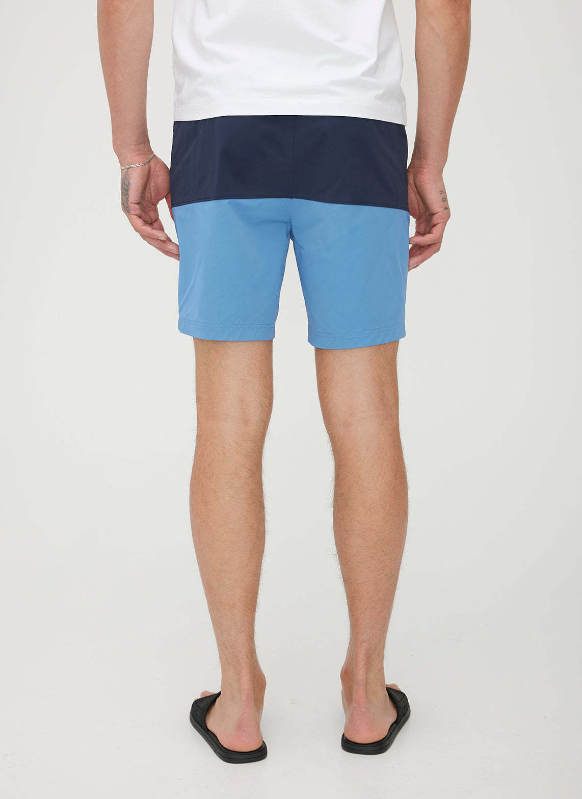 Tailored Swim Shorts 7” ?? | M || Mid Blue/Dark Navy