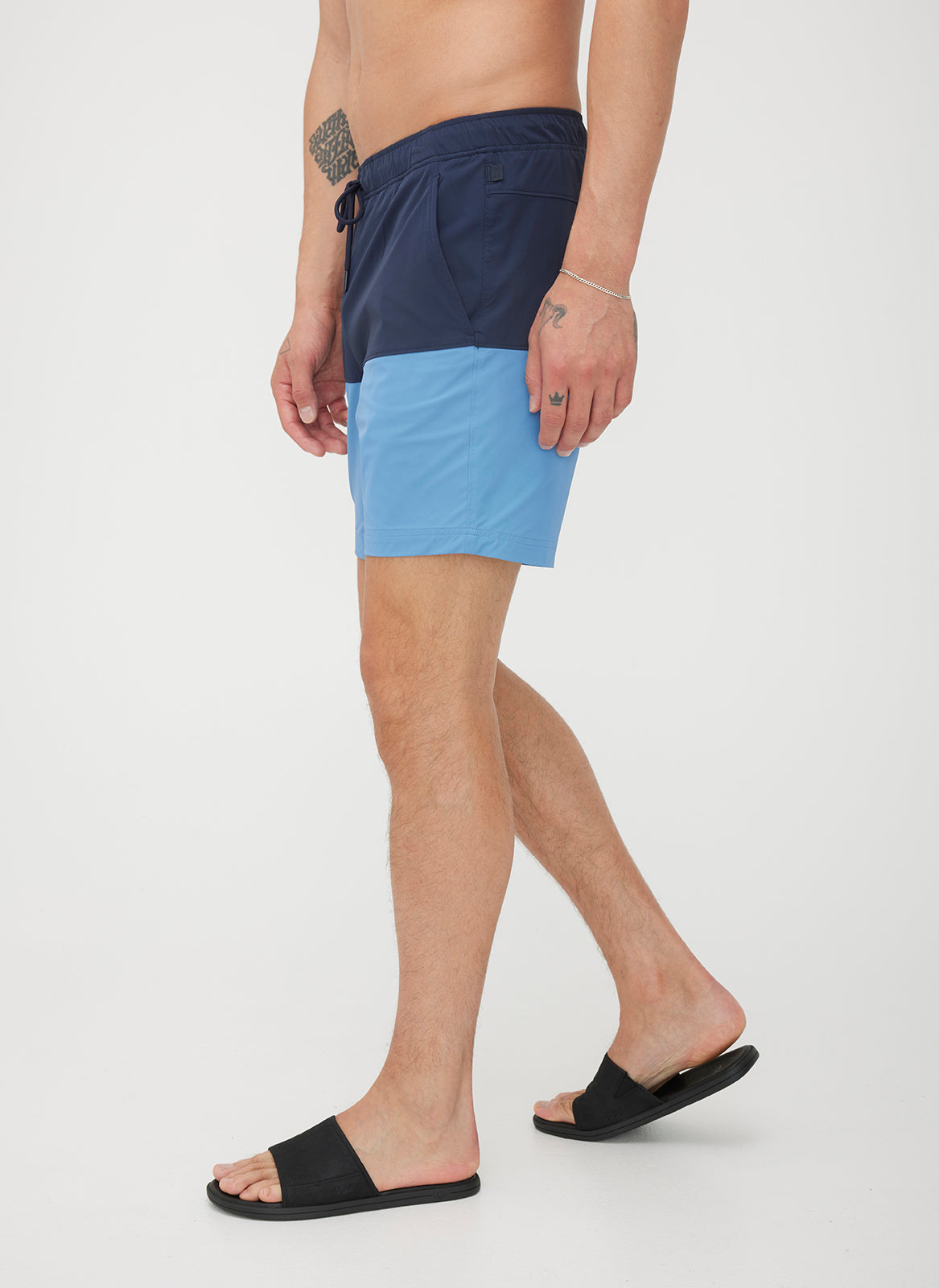 Tailored Swim Shorts 7” ?? | M || Mid Blue/Dark Navy