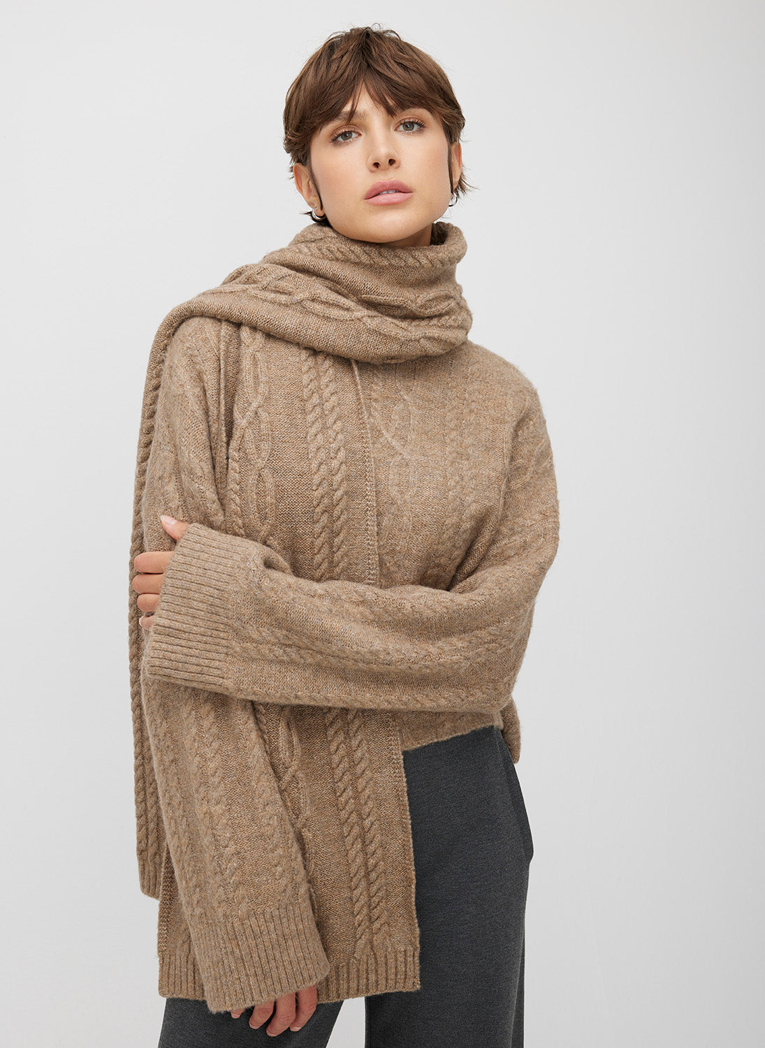 Uptown Cable Knit Scarf