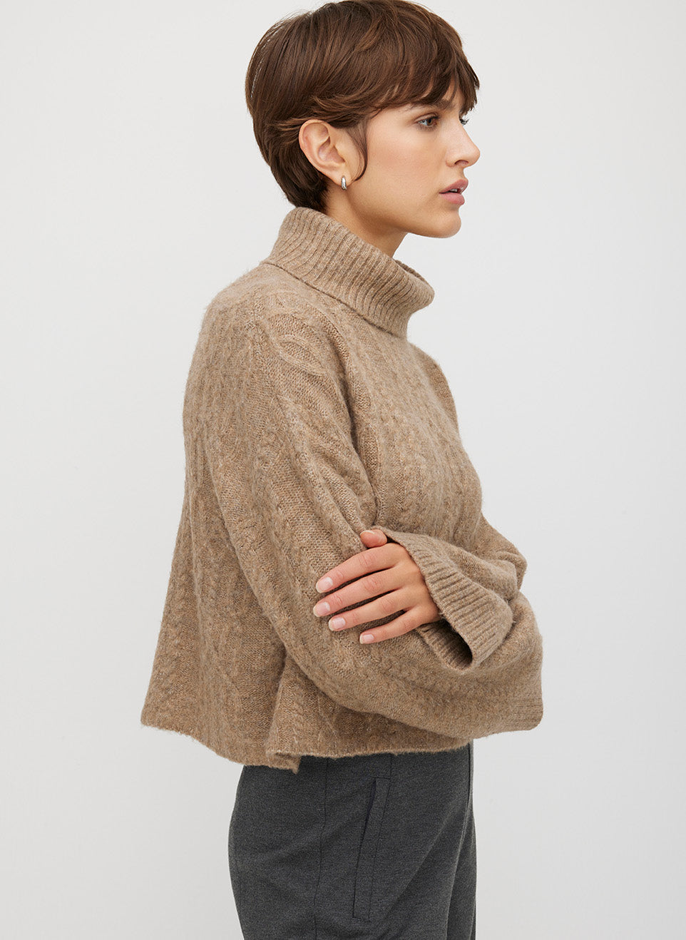 Uptown Cropped Turtleneck Sweater