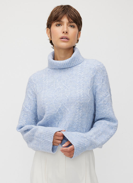 Uptown Cropped Turtleneck Sweater