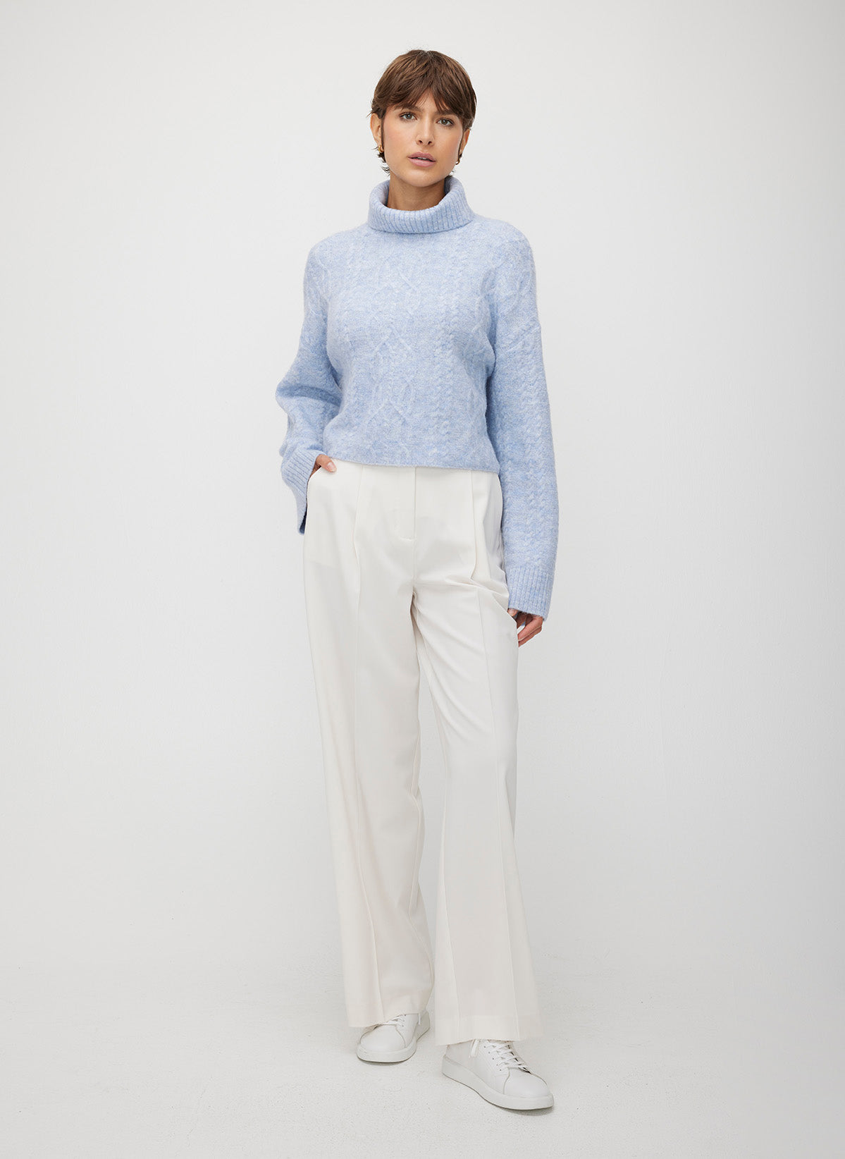 Uptown Cropped Turtleneck Sweater