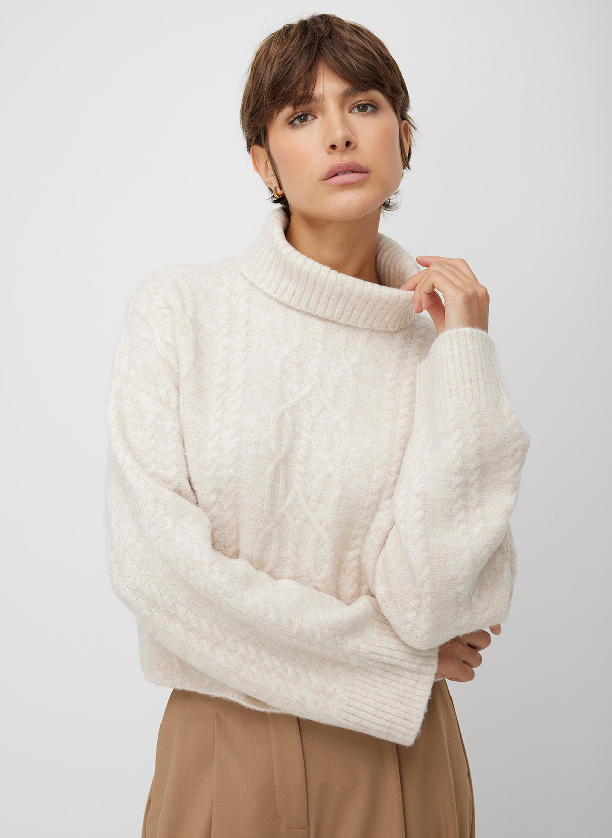 Uptown Cropped Turtleneck Sweater