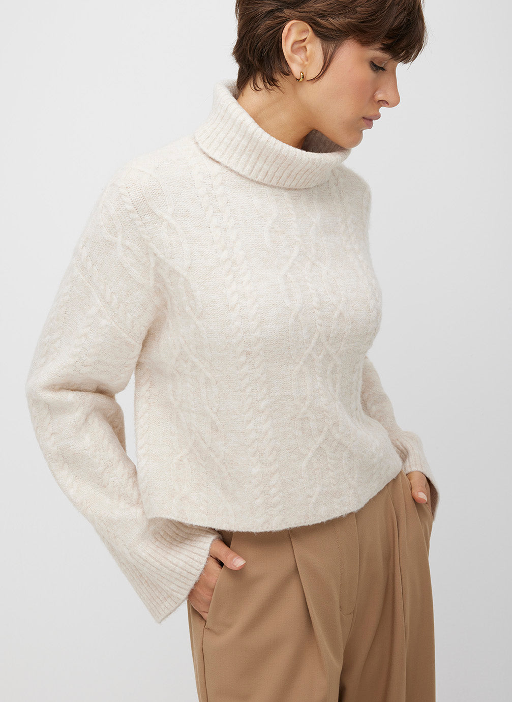 Uptown Cropped Turtleneck Sweater