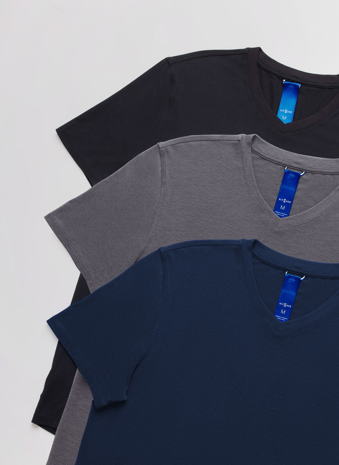 Ace V-Neck 3 Pack Tees ?? || Black/Heather Charcoal/Dark Navy